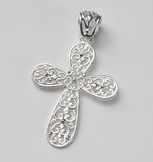 Charleston Southern Gates sterling filigree cross pendant