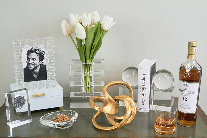 Tizo Design crystal frames bookends and vase