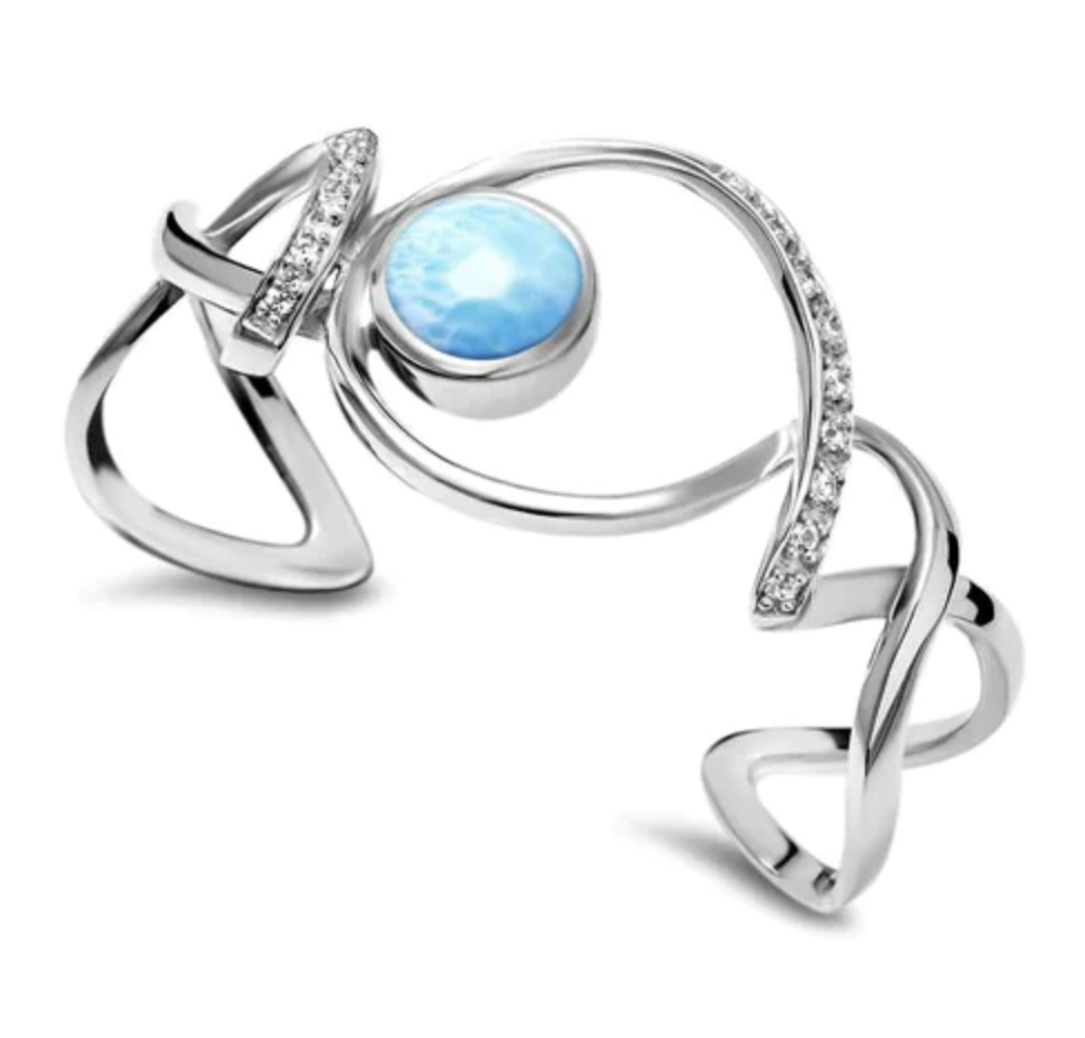 larimar sterling and crystal bangle bracelet jewelry