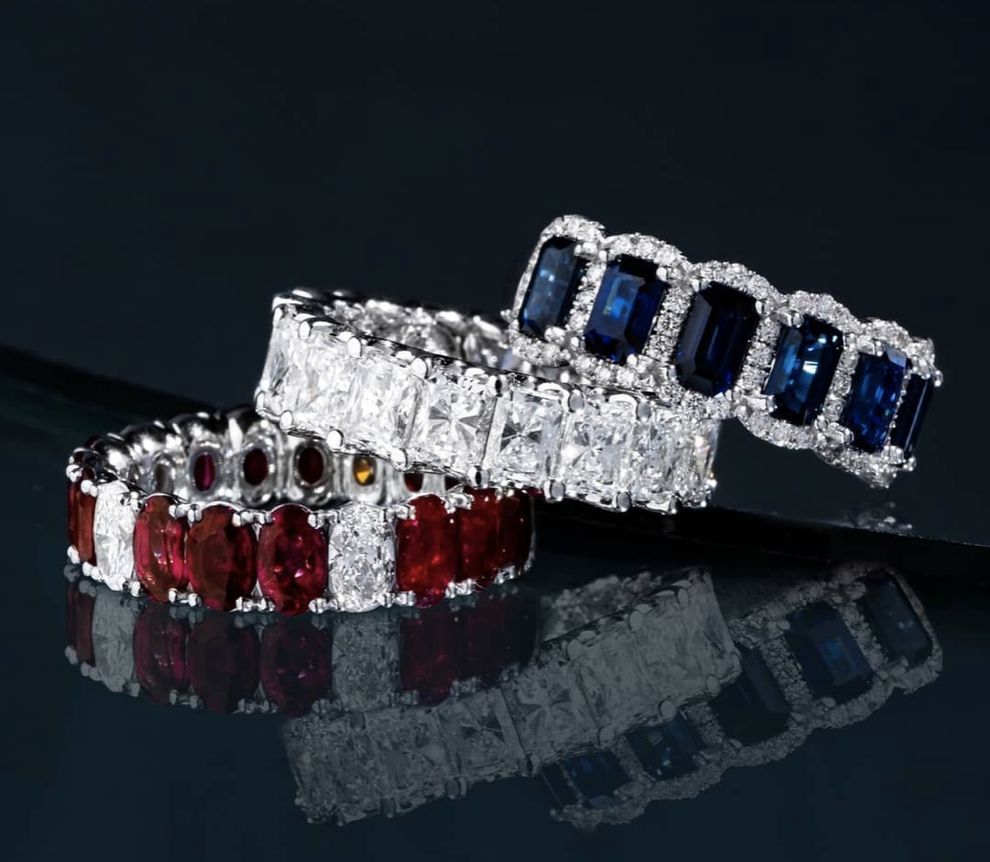 diamond-ruby-sapphire-white-gold-rings